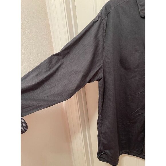 Tommy Bahama Mens Long Sleeve Button-Up Shirt Size L Grey Herringbone Pattern Wi - Picture 5 of 11